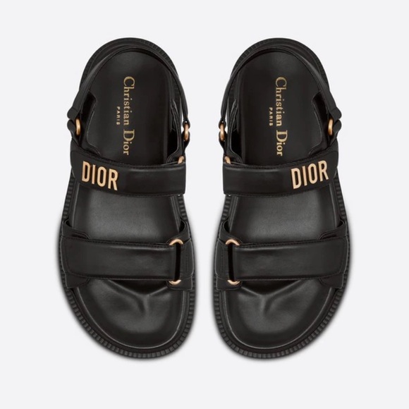 Dior ‘DiorAct’ Black Lambskin Dad Sandals - 38.5 - Picture 1 of 15
